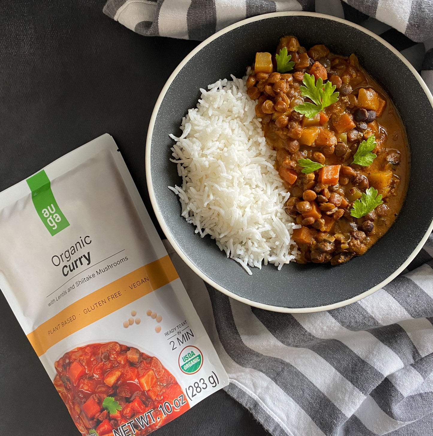 Organic Curry with Lentils and Shiitake Mushrooms