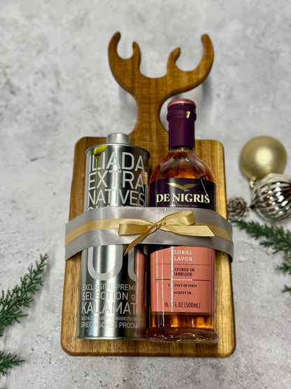 Reindeer Holiday Board with XV Olive Oil & Rosé Vinegar