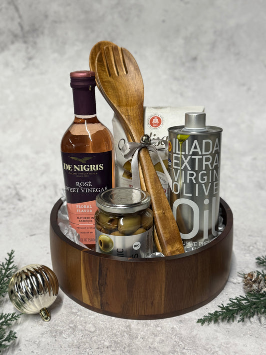 Acacia Salad Bowl Gourmet Gift Set